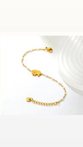 Elephant Charm Enamel Station Bracelet