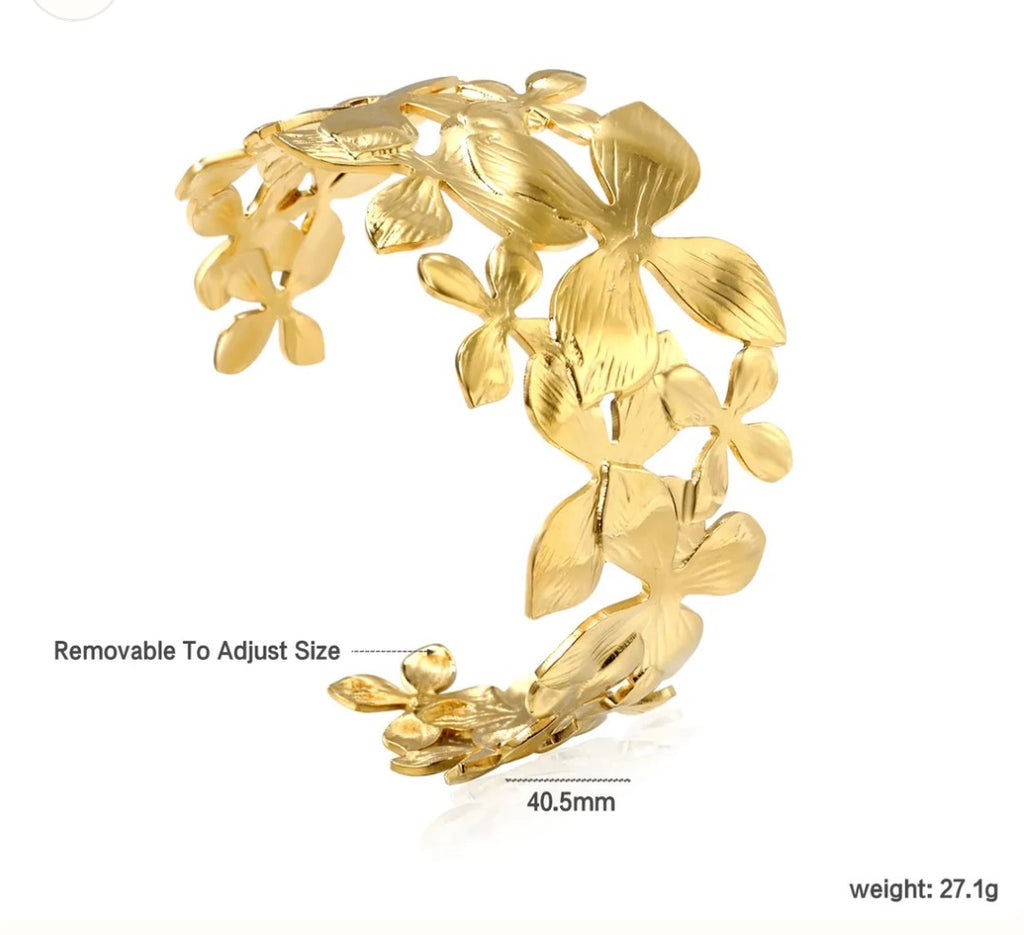 Adjustable 18K Gold PVD Bangle Bracelet