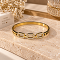 Gold Crystal Link Bangle Bracelet