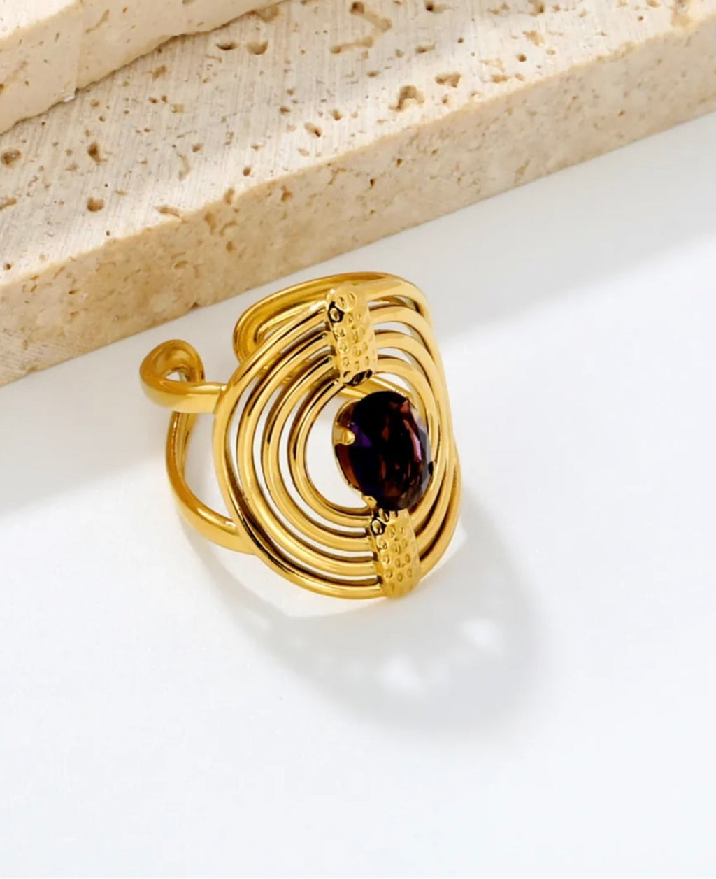 Amethyst Spiral Ring