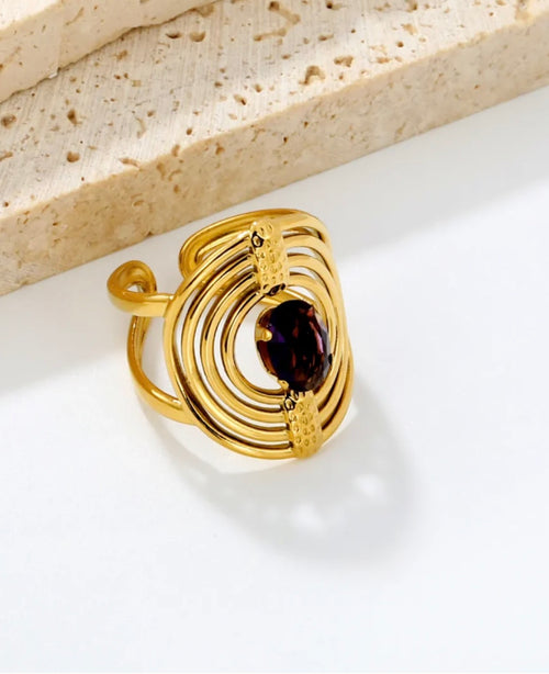 Amethyst Spiral Ring