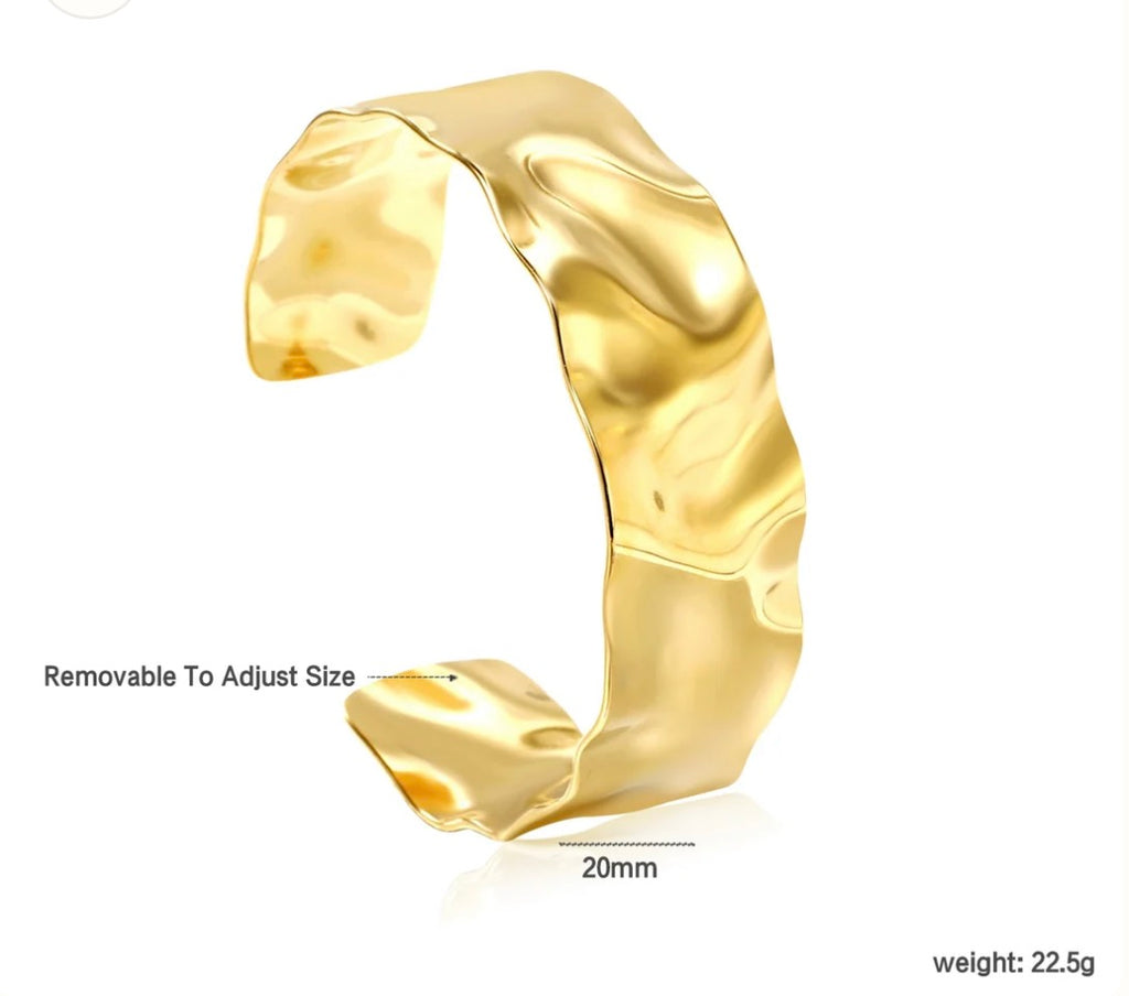 Wide Open Soft Gold Bangle