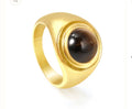 Brown Cat's Eye & Cast Band Ring