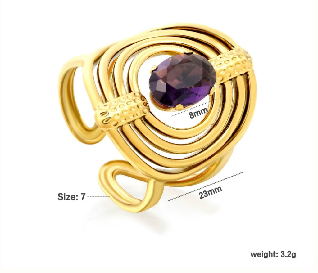 Amethyst Spiral Ring
