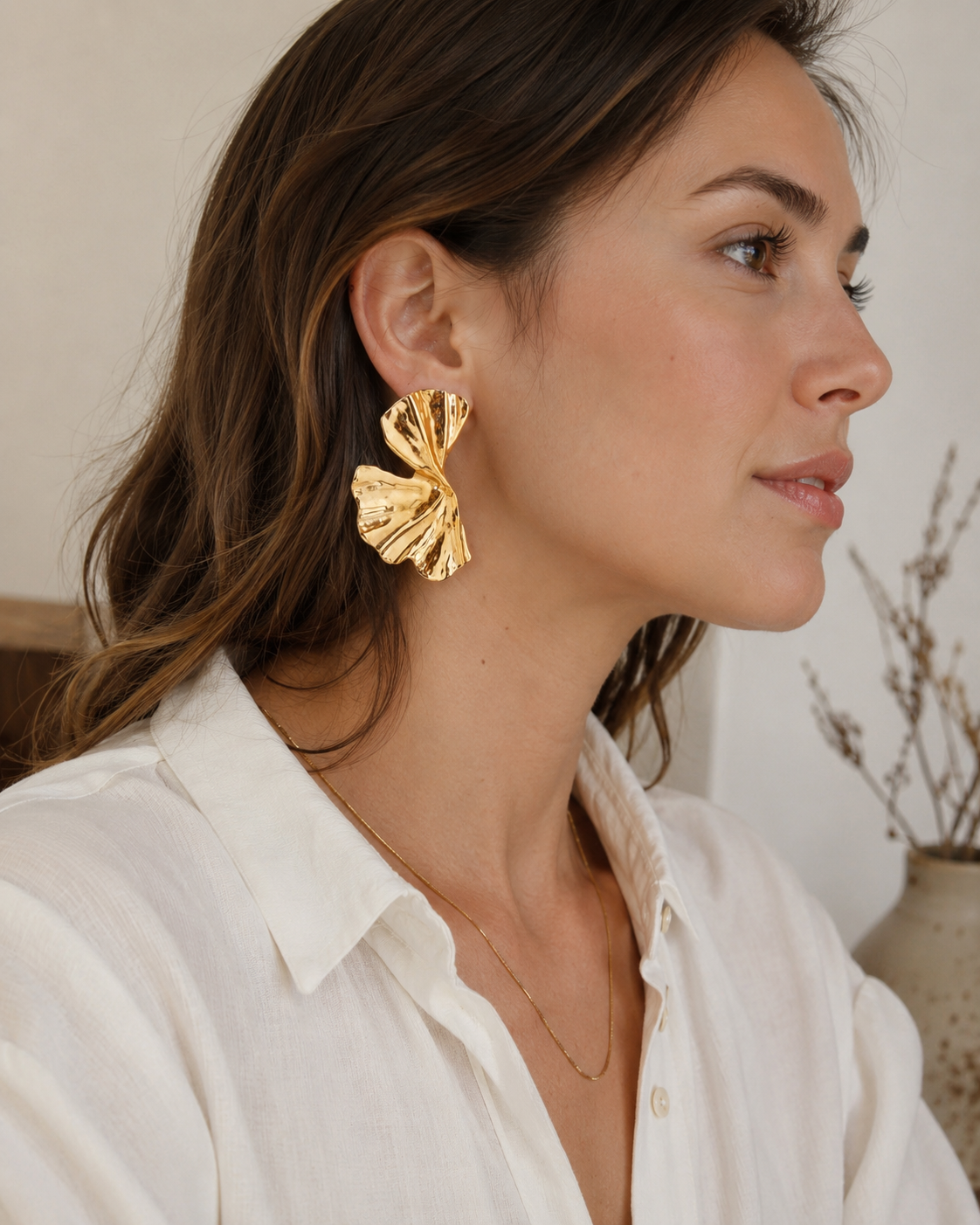 Sculpted Gold Statement Earrings