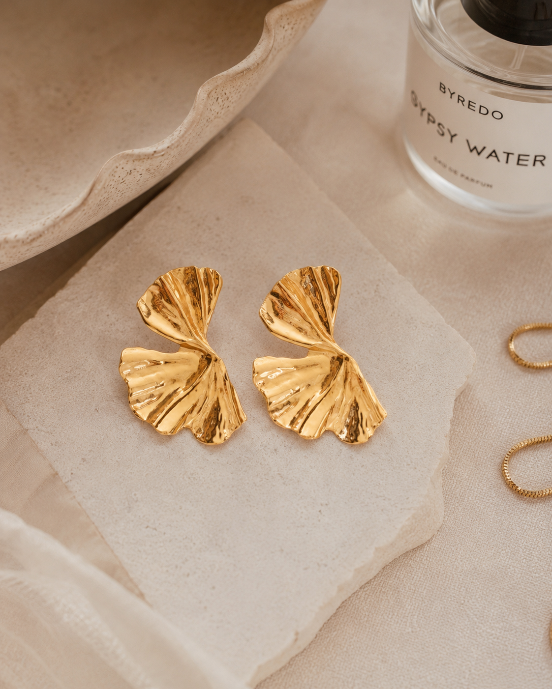Sculpted Gold Statement Earrings
