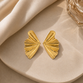 Golden Fan Statement Earrings ✨