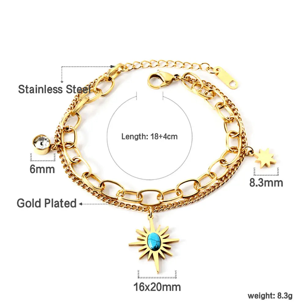 Golden Sun Charm Bracelet ✨