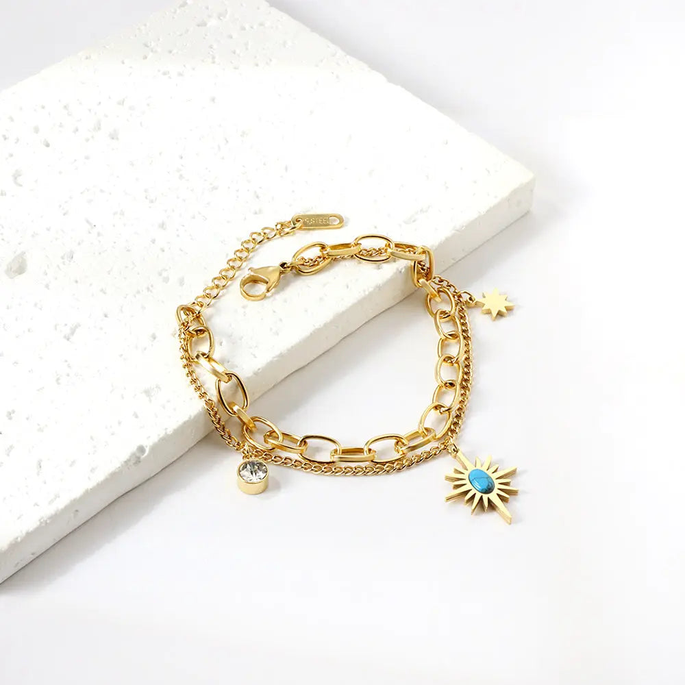 Golden Sun Charm Bracelet ✨