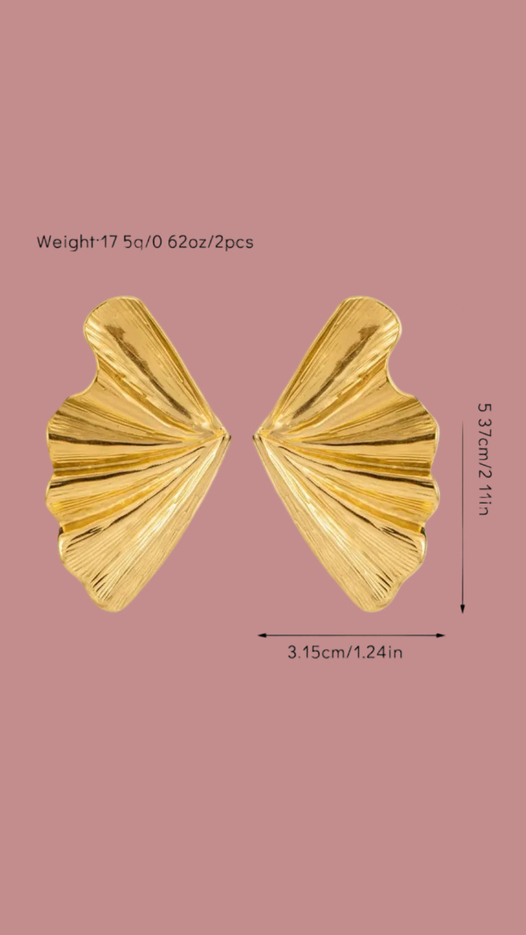 Sculpted Wave Gold Earrings